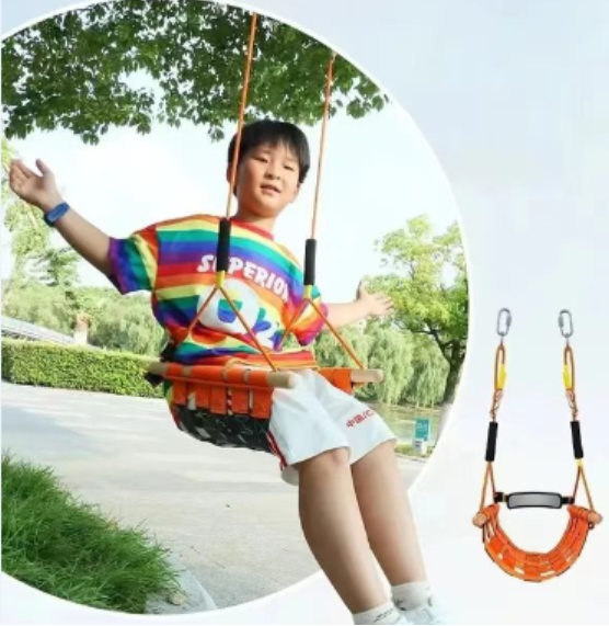 CTSC Jungle Gym Kingdom Swing Seat for Outdoor Backyard Swing Chair Playground Accessories for Kids Orange