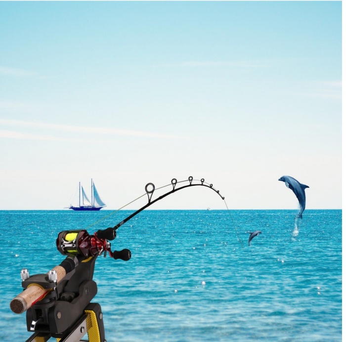 Fishing Boat Rod Holder, Fishing Rods Holder, Fishing Rod Racks with 360  Degree Adjustable Large Clamp