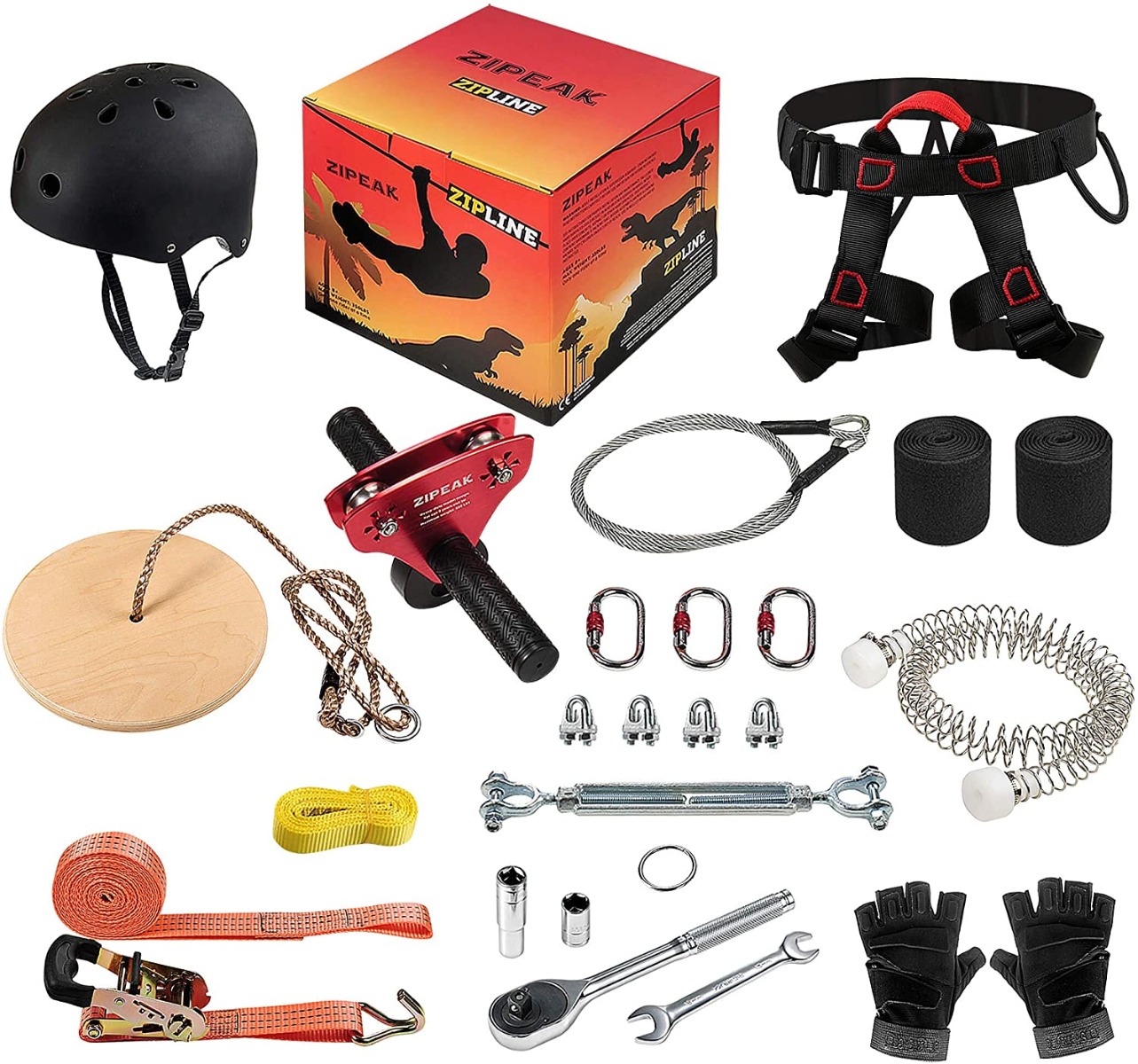 ZIPEAK Zip Line Kit Perfect Holiday Gift for Backyard Adventure!