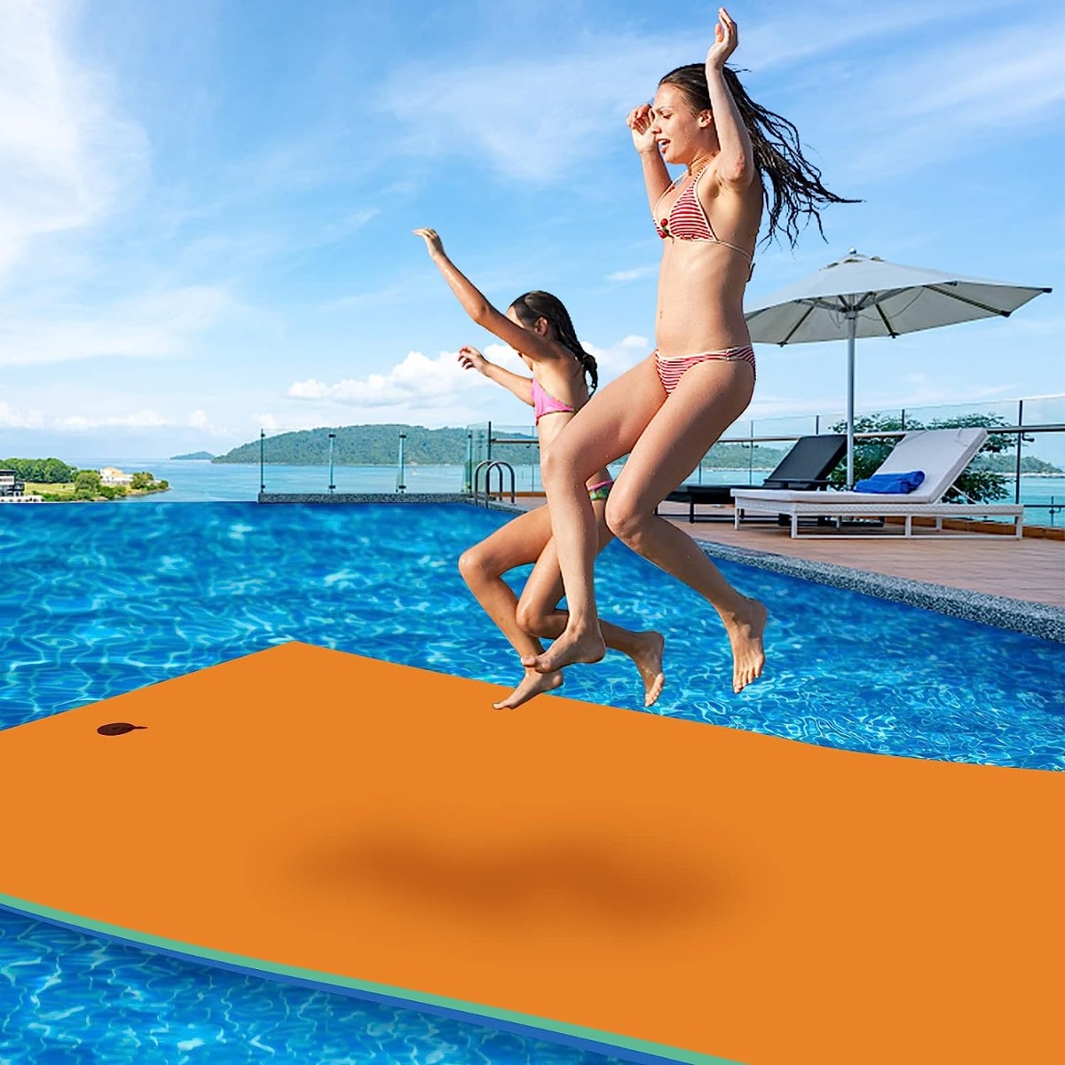 Goplus Floating Water Pad, Lily Pad for Water Recreation and Relaxing,  Tear-Resistant XPE Foam Floating Mat for Beach, Ocean, Lake
